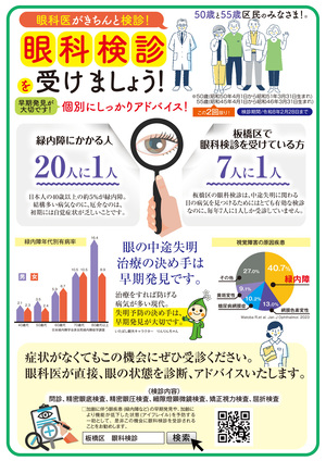 加齢に伴う目の病気を早期に発見するために、眼科検診を受けましょう。