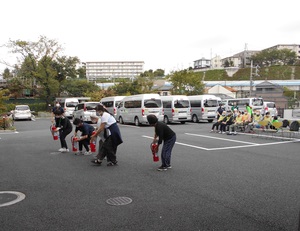 写真:防災訓練見学の様子