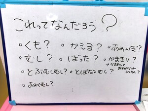 ホワイトボードに書かれている意見が子どもたちからでた意見です