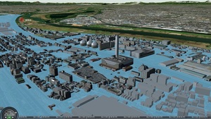 水害状況3Dモデル