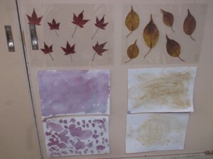 葉っぱと絵の様子