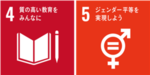 画像：SDGsマーク4番、5番