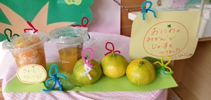 みかんを玄関に飾りました