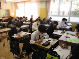 志三中　9年生の授業の様子