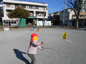 3歳凧揚げの様子