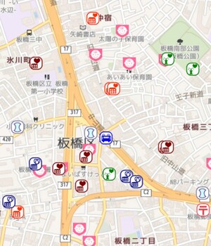 おでかけマップ位置情報から検索