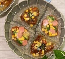 ライスペーパーでスケルトンピザ