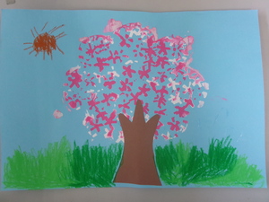 絵の具の桜