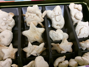 小麦粉粘土で作ったクッキーが缶の中に入っています。