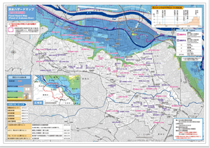 板橋区が公開している洪水ハザードマップの画像