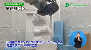サムネイル:ロボットアームによる加工
