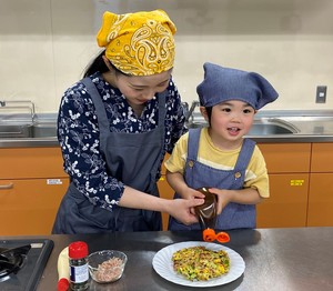 親子の料理写真