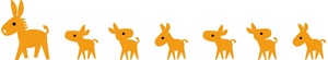 オレンジのロバのイラスト