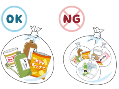  袋は二重にしないでくださいのイラスト