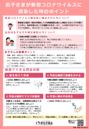 お子さまが新型コロナウイルスに感染した時のポイント