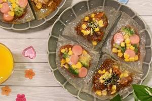 ライスペーパーでスケルトンピザ