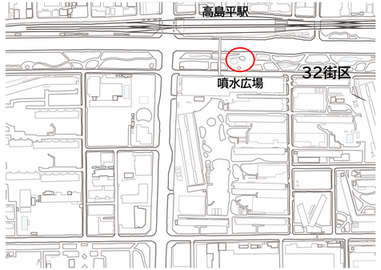高島平緑地噴水広場の地図