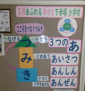 写真：校長の考え方を掲示