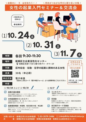 女性の起業入門セミナーチラシ