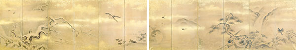 作品:花鳥図屏風 清原雪信