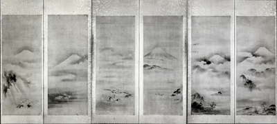 作品：富士十二景図押絵貼屏風(2)　定信 印