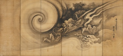 逸見一信　龍虎図屏風　右隻