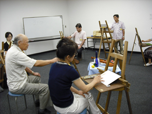 写真：2008年9月7日の油画講座の様子