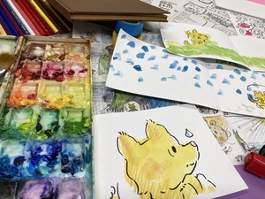 講師参考作品と画材