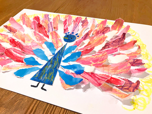 講師の参考作品　ピンクのくじゃく