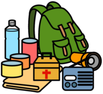 非常用持ち出し袋のイラスト